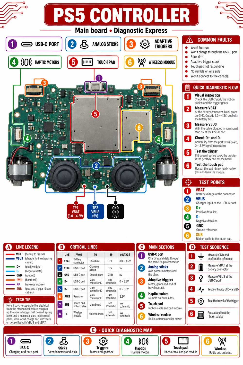 Card: PS5 controller board map